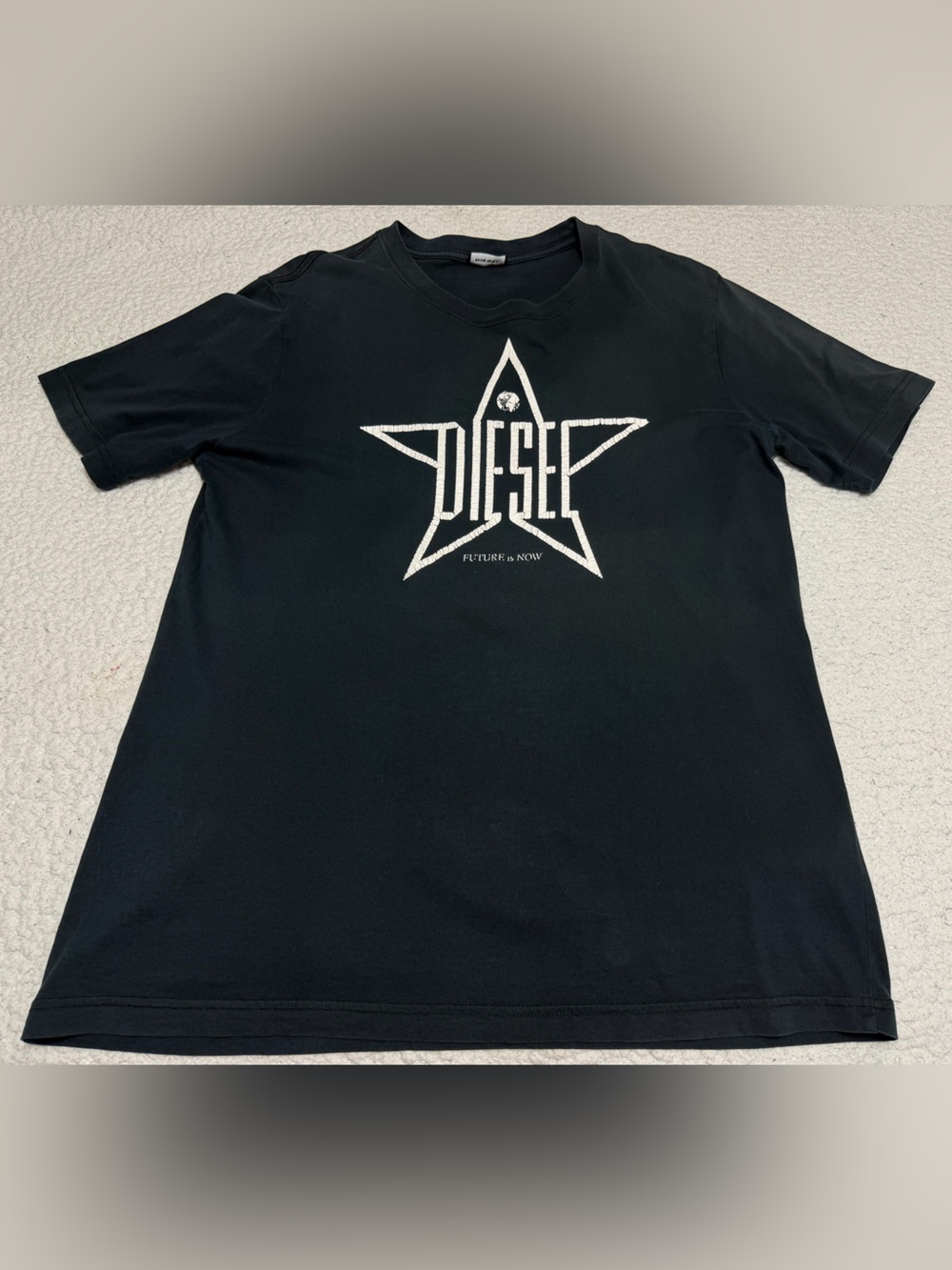 Diesel Jeans Industry The Future Is Now T-Shirt Logo Star Print Black Star XL